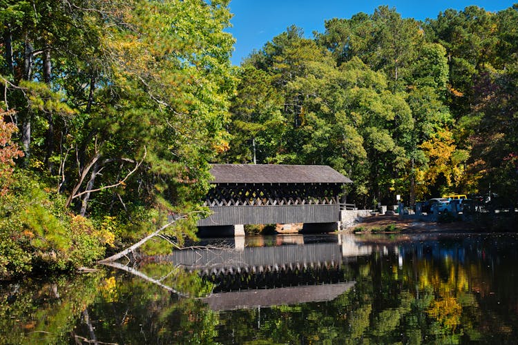 Covered Bridge In Fall