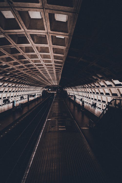 grátis Foto profissional grátis de escala de cinza, escuro, estação de metrô Foto profissional