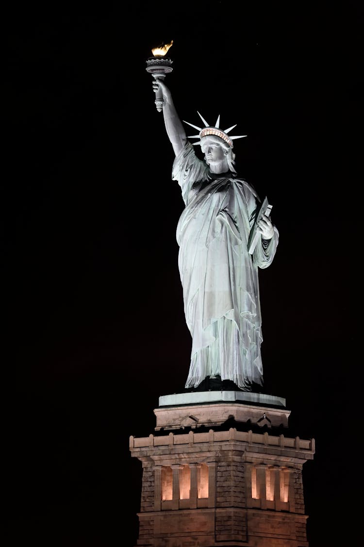 The Statue Of Liberty At Night 