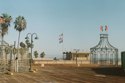Empty Promenade on Sea Coast in California