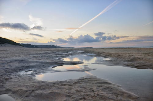 Free stock photo of clouds, reflection, sand Stock Photo