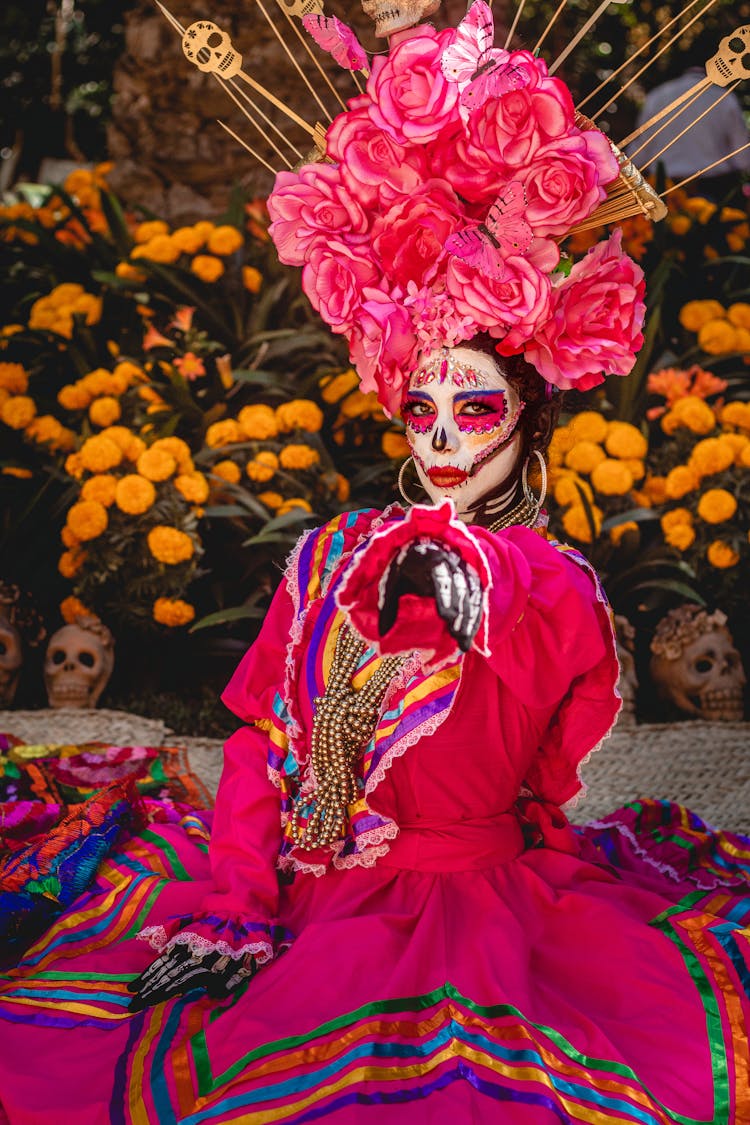 Woman In Catrina Costume