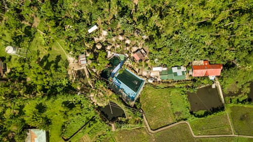 Aerial Photography of Cropland and a Neighborhood