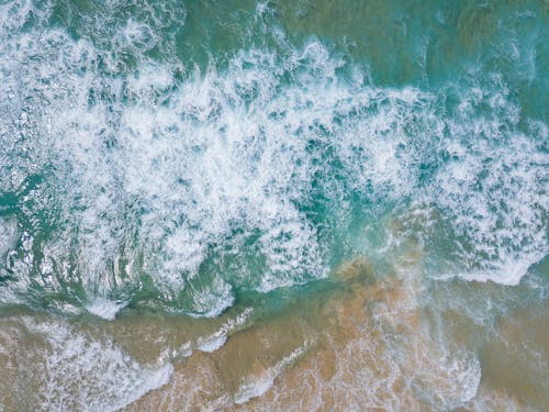 無料 海の波の鳥瞰図 写真素材