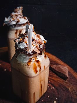Decaffeinated With Whipped Cream Frozen Mocha Coffee Drink