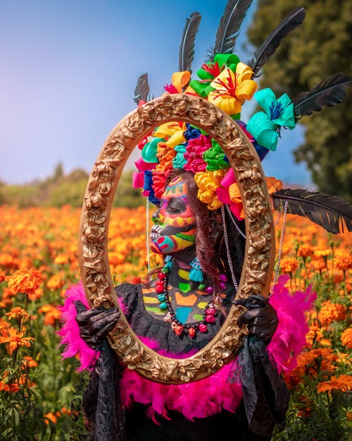 A Catrina Holding a Frame