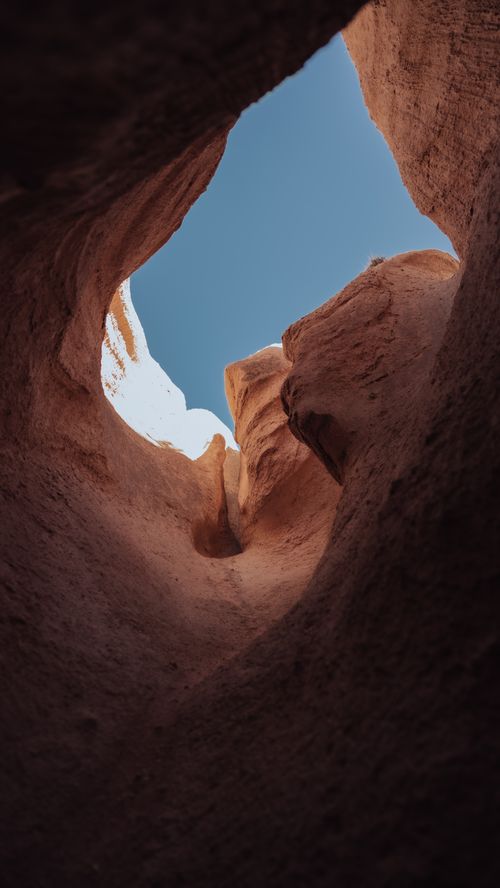 Free View of stunning rock formations and blue sky in Göreme, Turkey. Perfect for travel and nature photography. Stock Photo