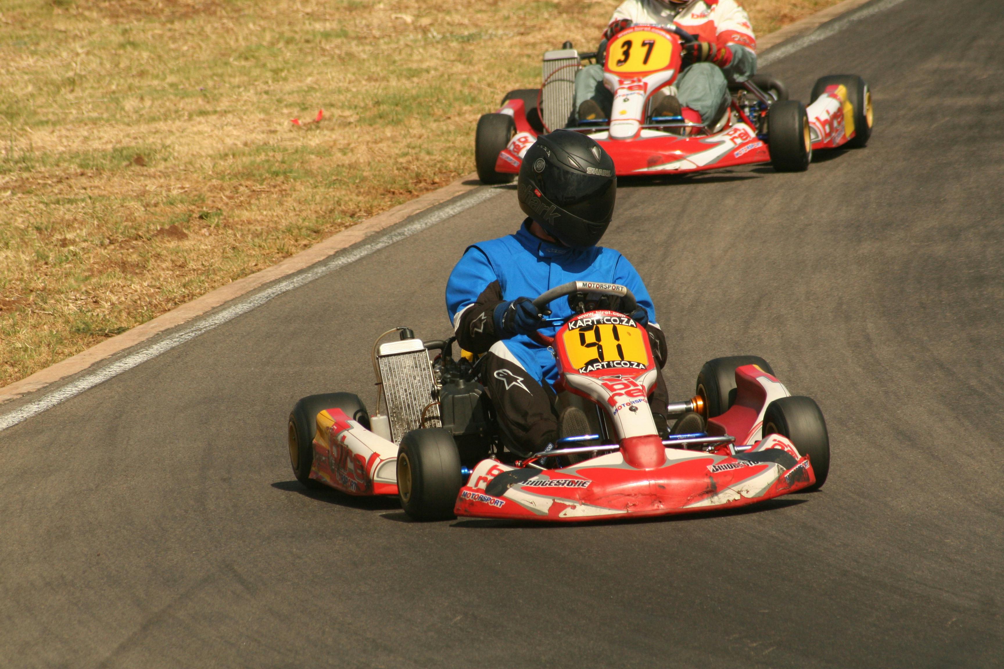 karts racing in track