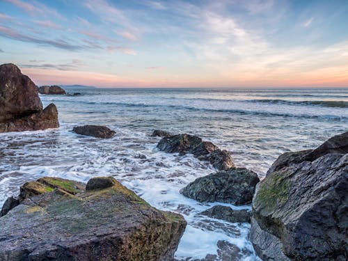 Waves on Rocks on Sea Shore