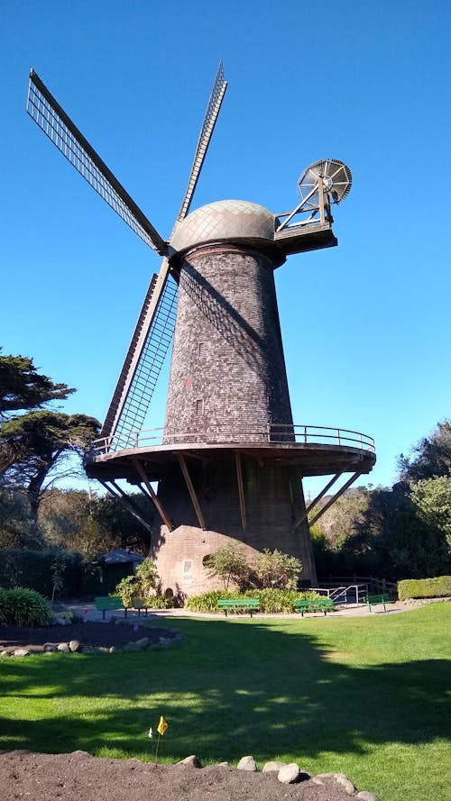 Foto stok gratis kincir angin, konstruksi, lansekap