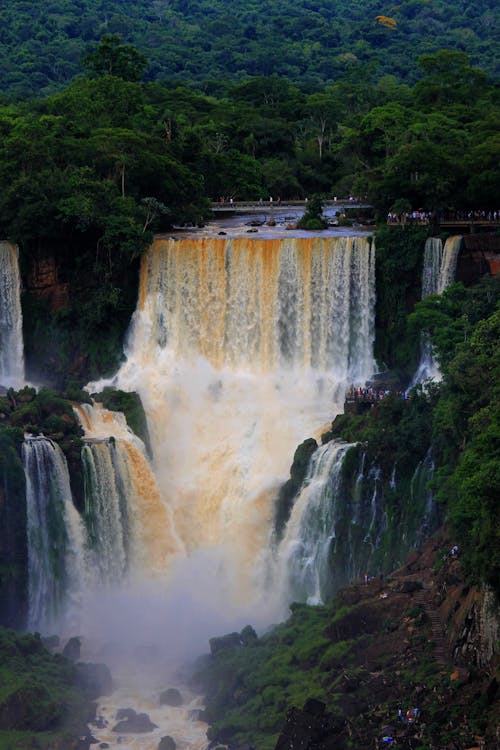 Photo of One of the Iguazu Falls on a Border of Brazil and Argentina
