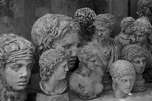 A Collection of Gray Head Busts