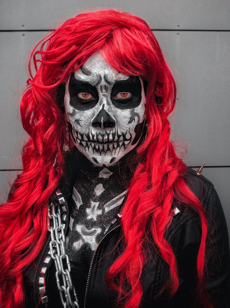 A Woman With Halloween Makeup