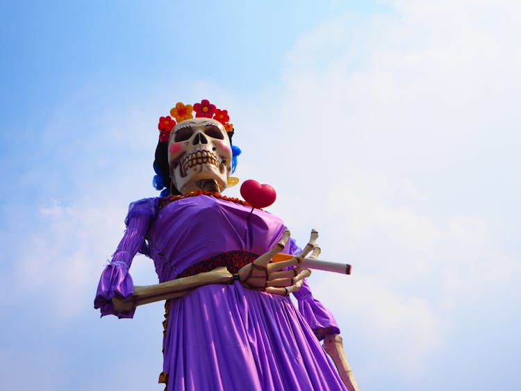 Huge Doll In Traditional Festival Costume On Outdoor Parade