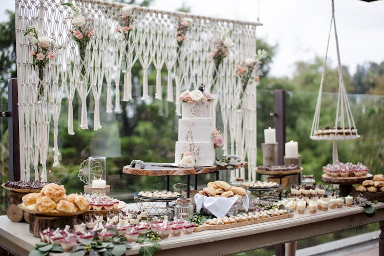 Wedding Buffet On Table Outdoor