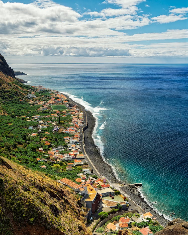 Aerial View Of Paul Do Mar, Madeira, Portugal