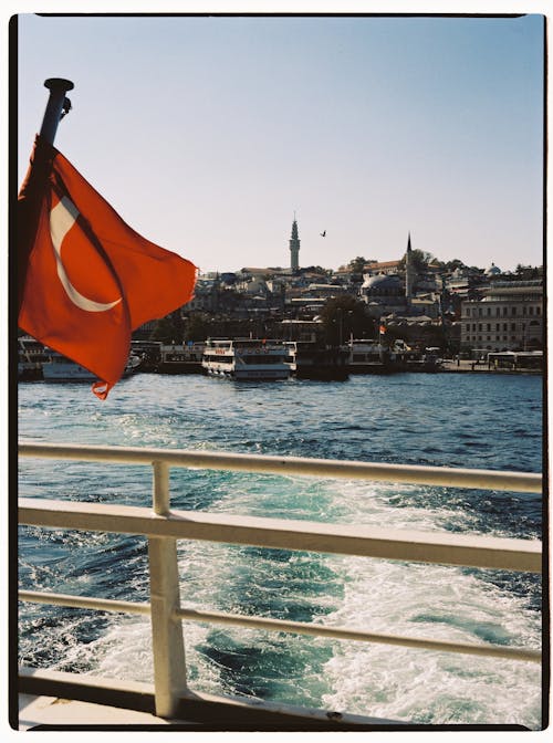 Flag of Turkey on a Watercraft