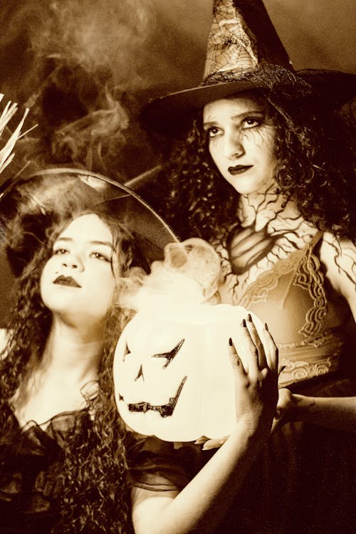 かぼちゃ, グレースケール, ハロウィンの無料の写真素材