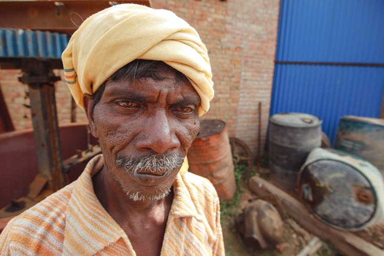 Portrait Of Elderly Man Wearing Turban