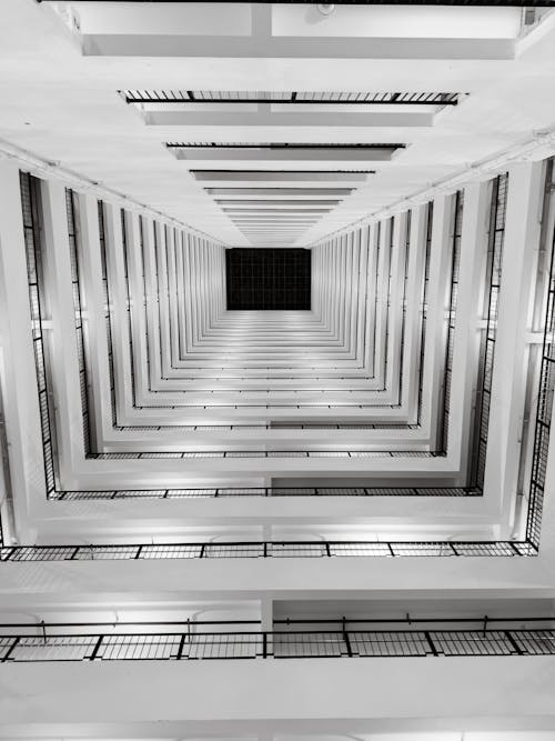 Directly Below Shot of a Building Staircase