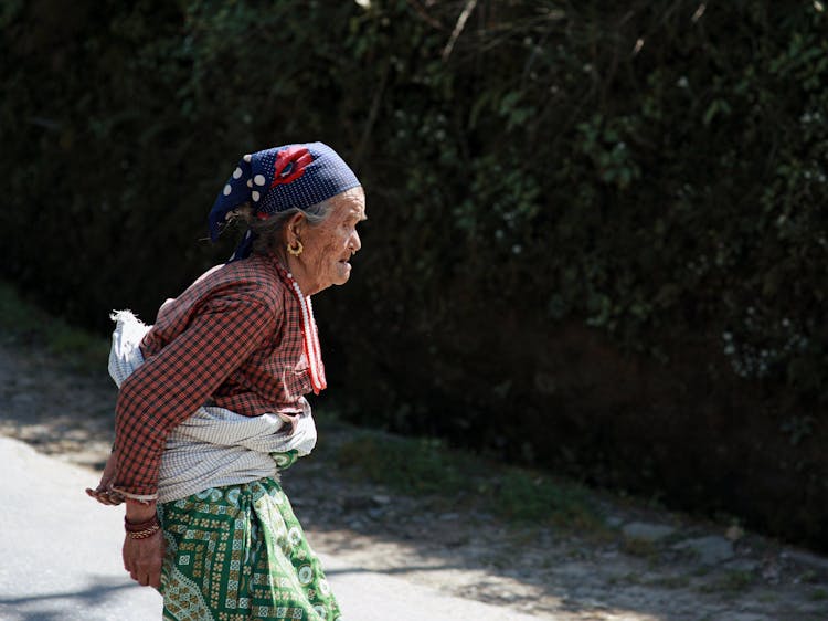 Walking Elderly Woman