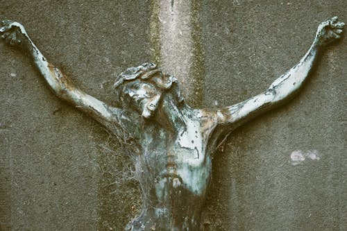 Sculpture of Crucified Jesus Christ on Wall