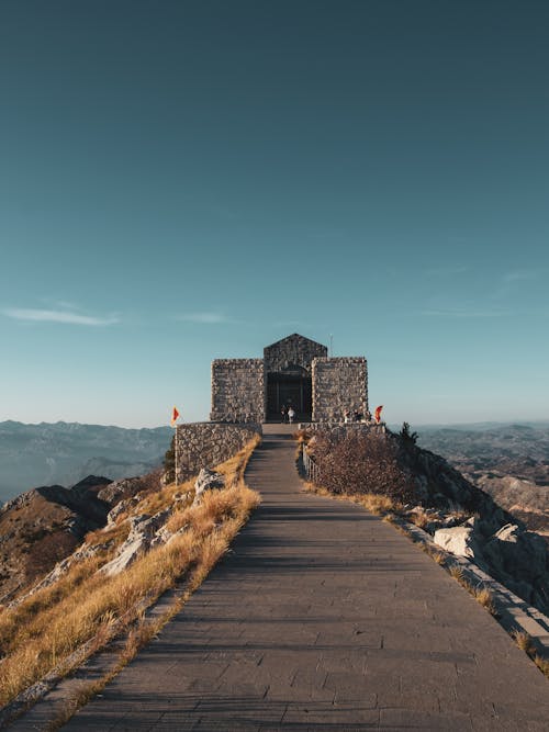 Building of Njegos Mausoleum in Lovcen National Park in Montenegro