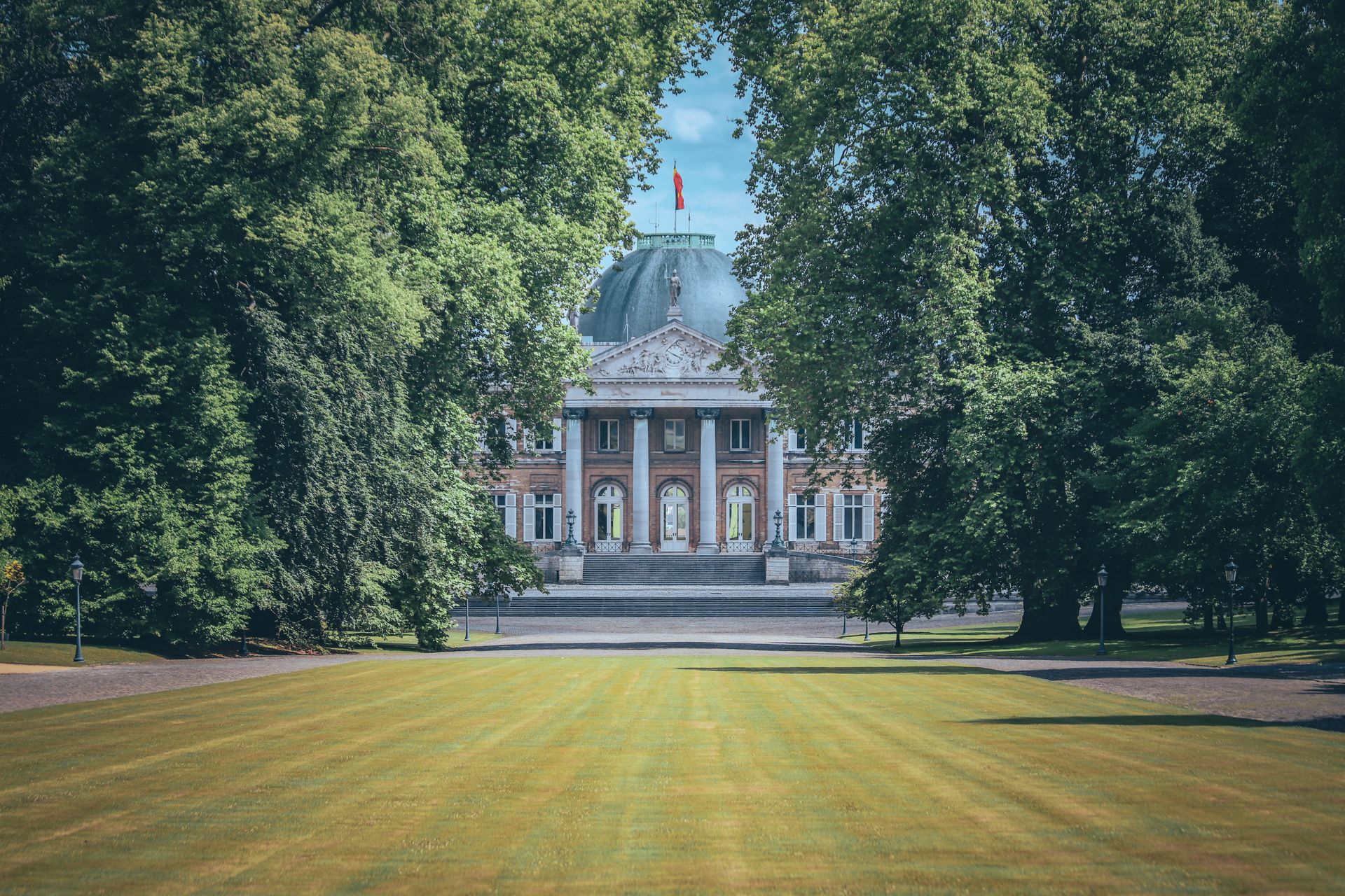 Green Trees Near the Royal Palace of Laeken in Brussels, Belgium
