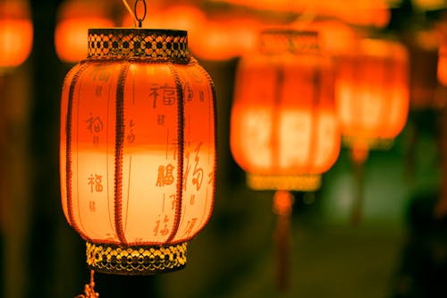 Close Up Photo of Chinese Lanterns