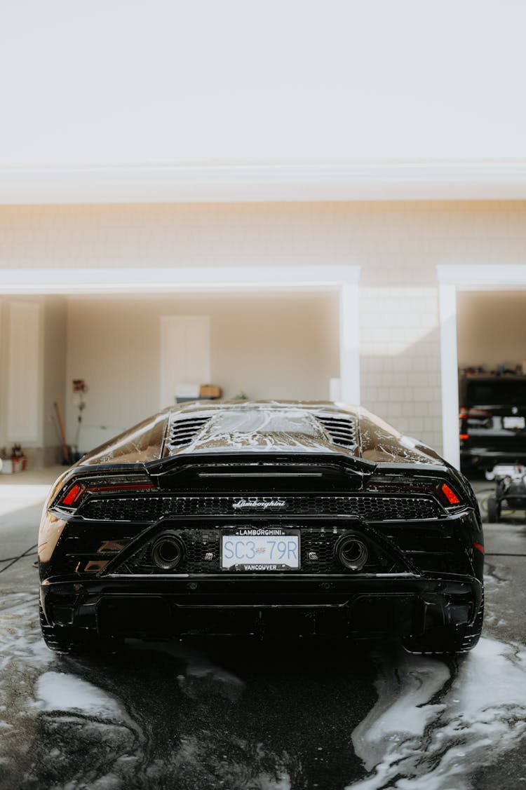 Black Sportscar On A Carwash