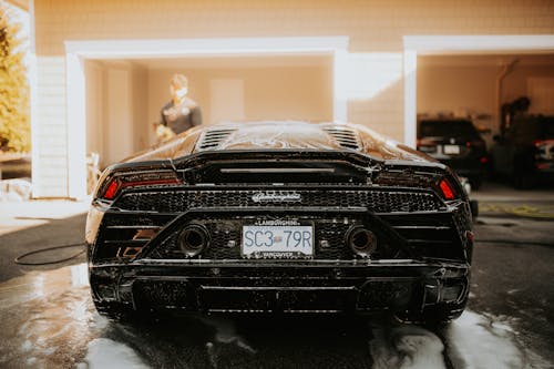 Back View of a Lamborghini