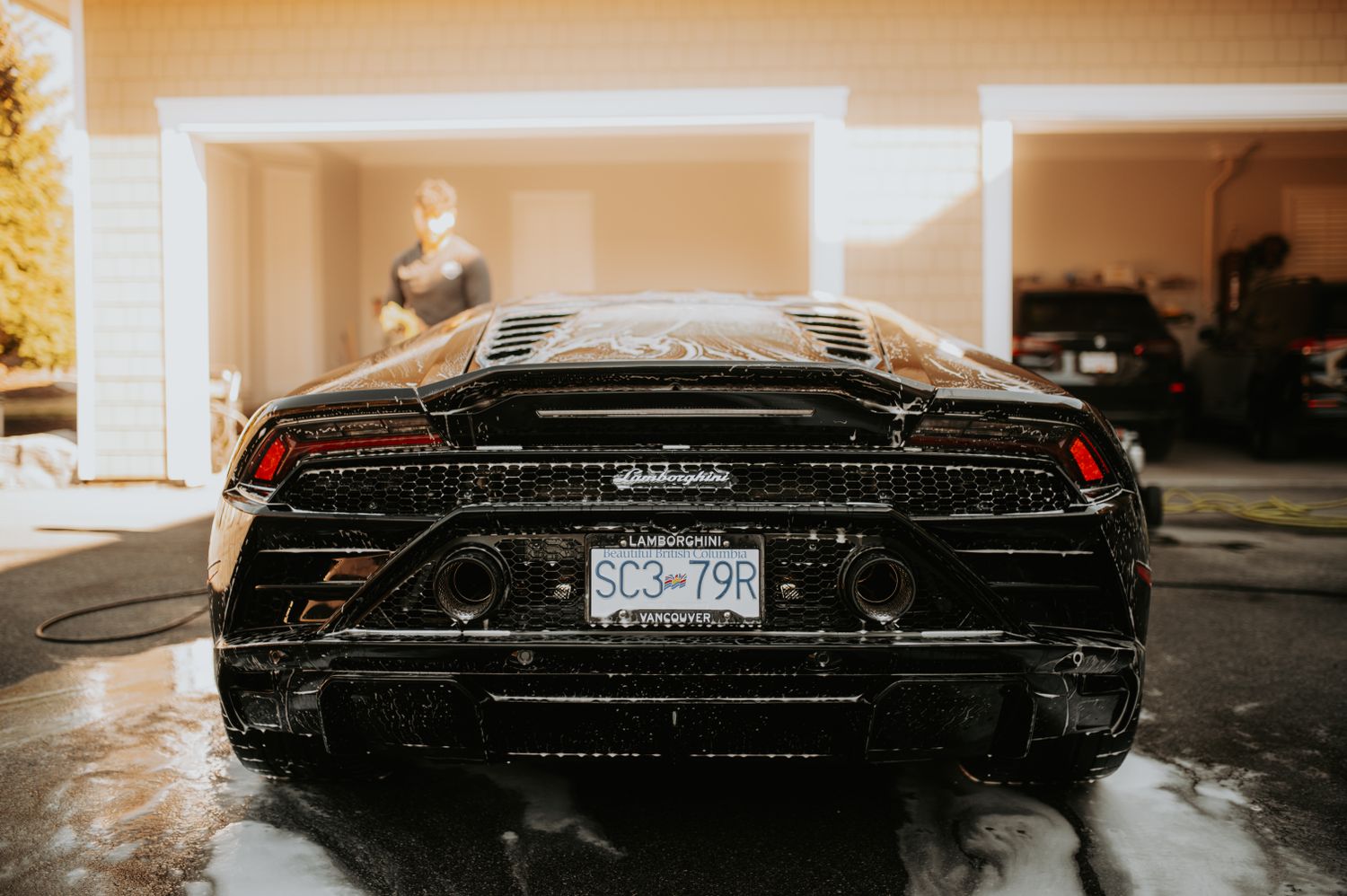 Black Lamborghini wash Vancouver