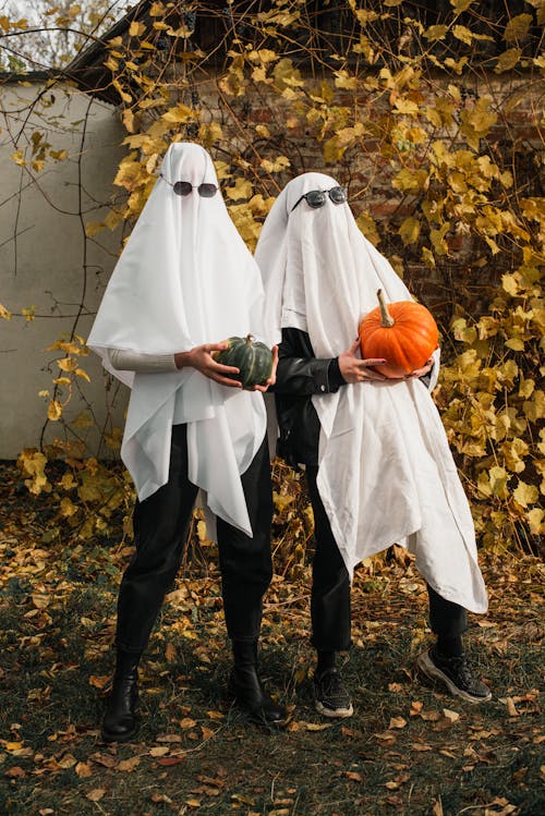 2 Person Wearing Ghost Costumes