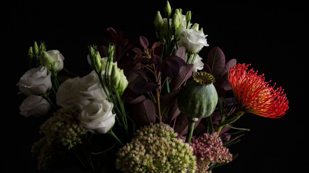 Luxury artisan floral bouquet with protea and unusual flowers