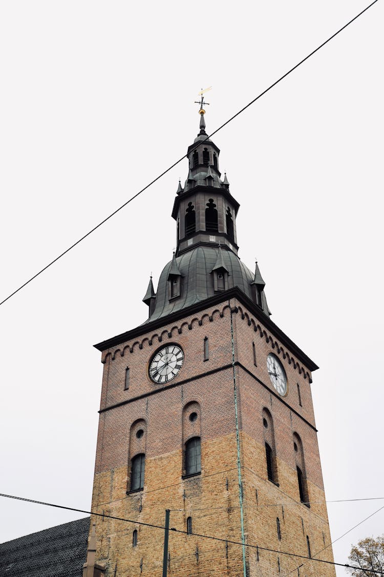 A Church With A Clock Tower