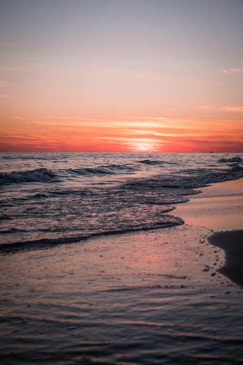 Photos gratuites de aube, côte, coucher de soleil