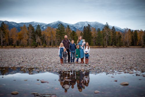 Large Family Portrait in Mountains