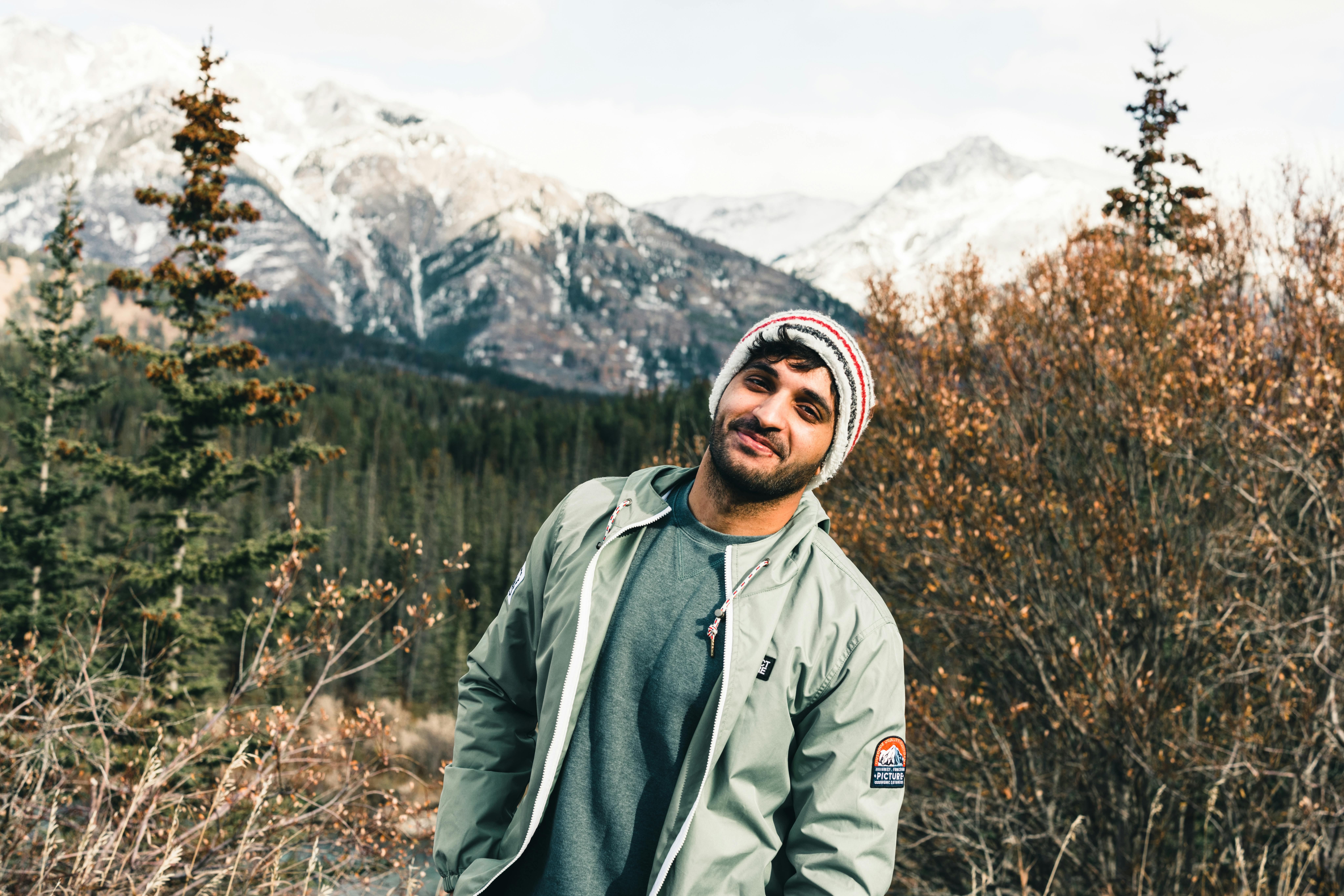 Man in Gray Jacket Wearing a Beanie · Free Stock Photo