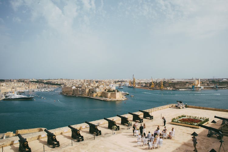 Vintage Canons In The Island In Valletta Malta