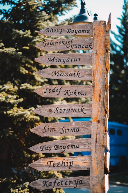 Wooden Signage in the Park