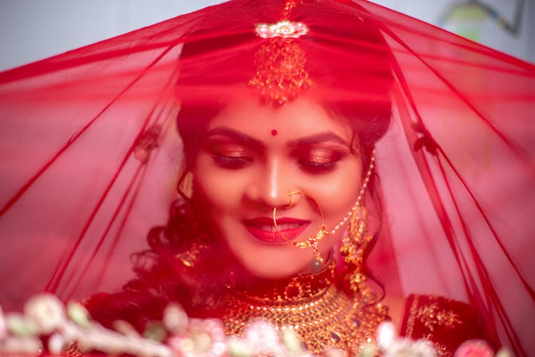 Bride Behind A Red Veil