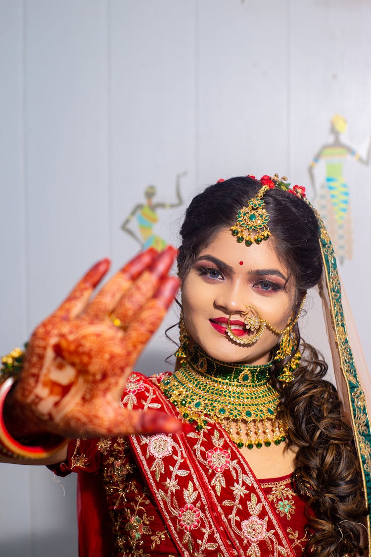 Bride With Henna On Hand