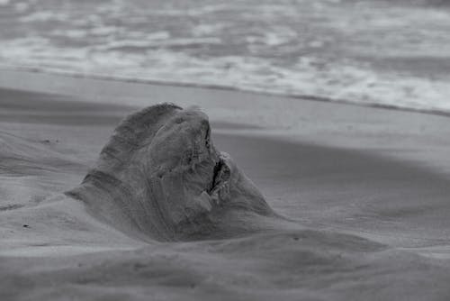 Gray Sand on Seashore