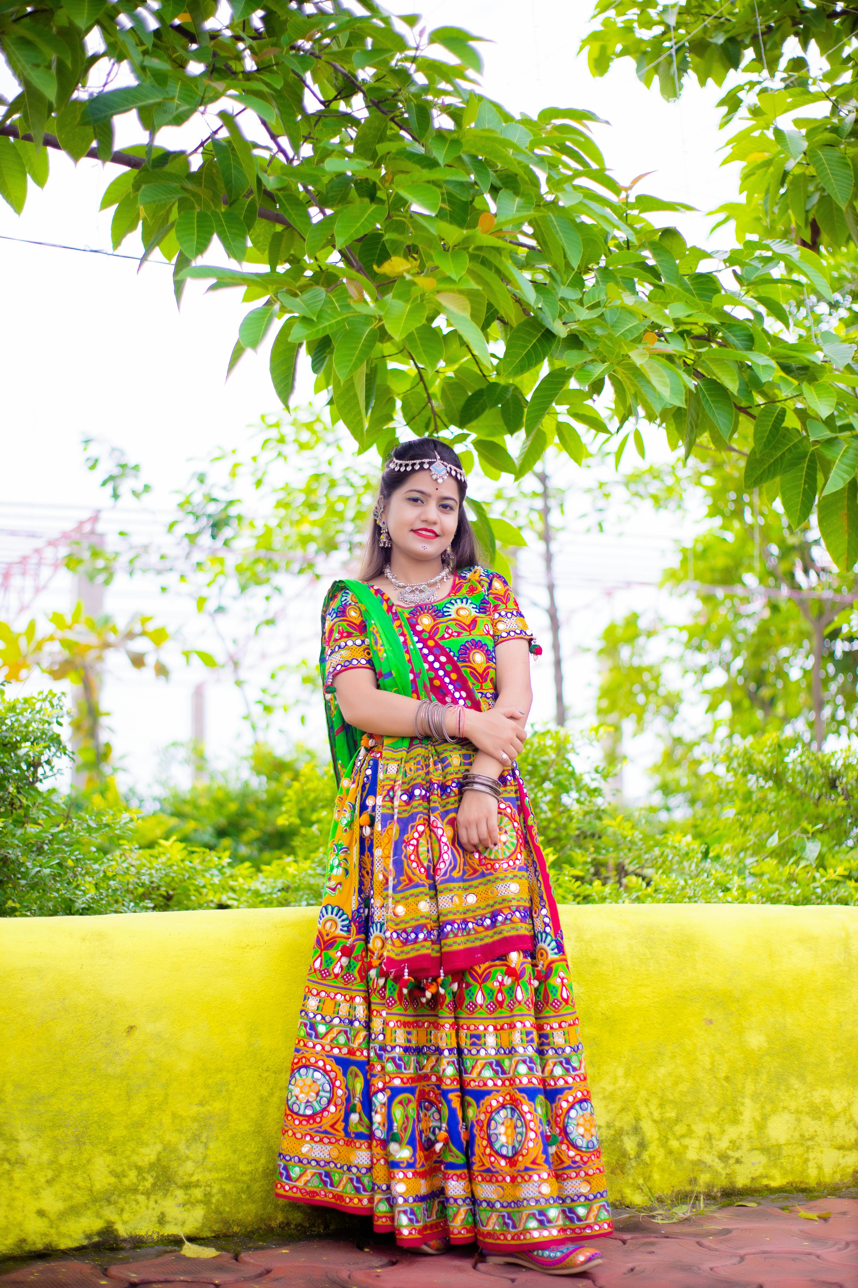 Image of Beautiful Indian Woman in Traditional Dress At Garba Dandiya Raas  Event as a Part Of Durga Navratri-PZ143602-Picxy