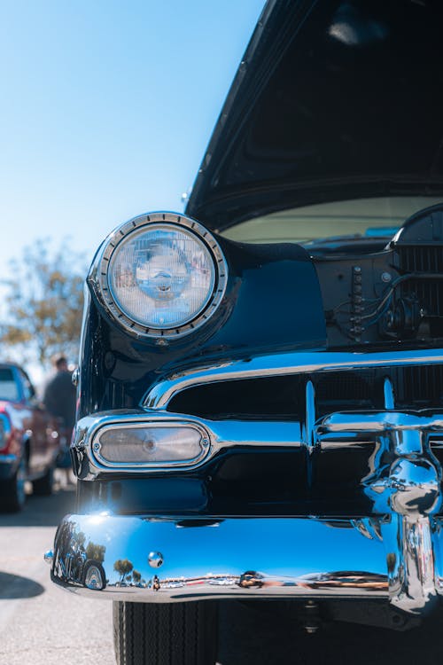 Vintage Car with Chrome Bumpers