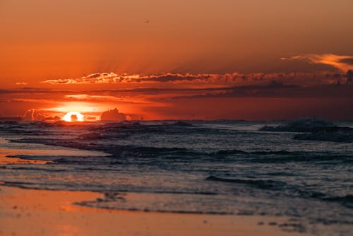 Sunset View over the Horizon from the Beach