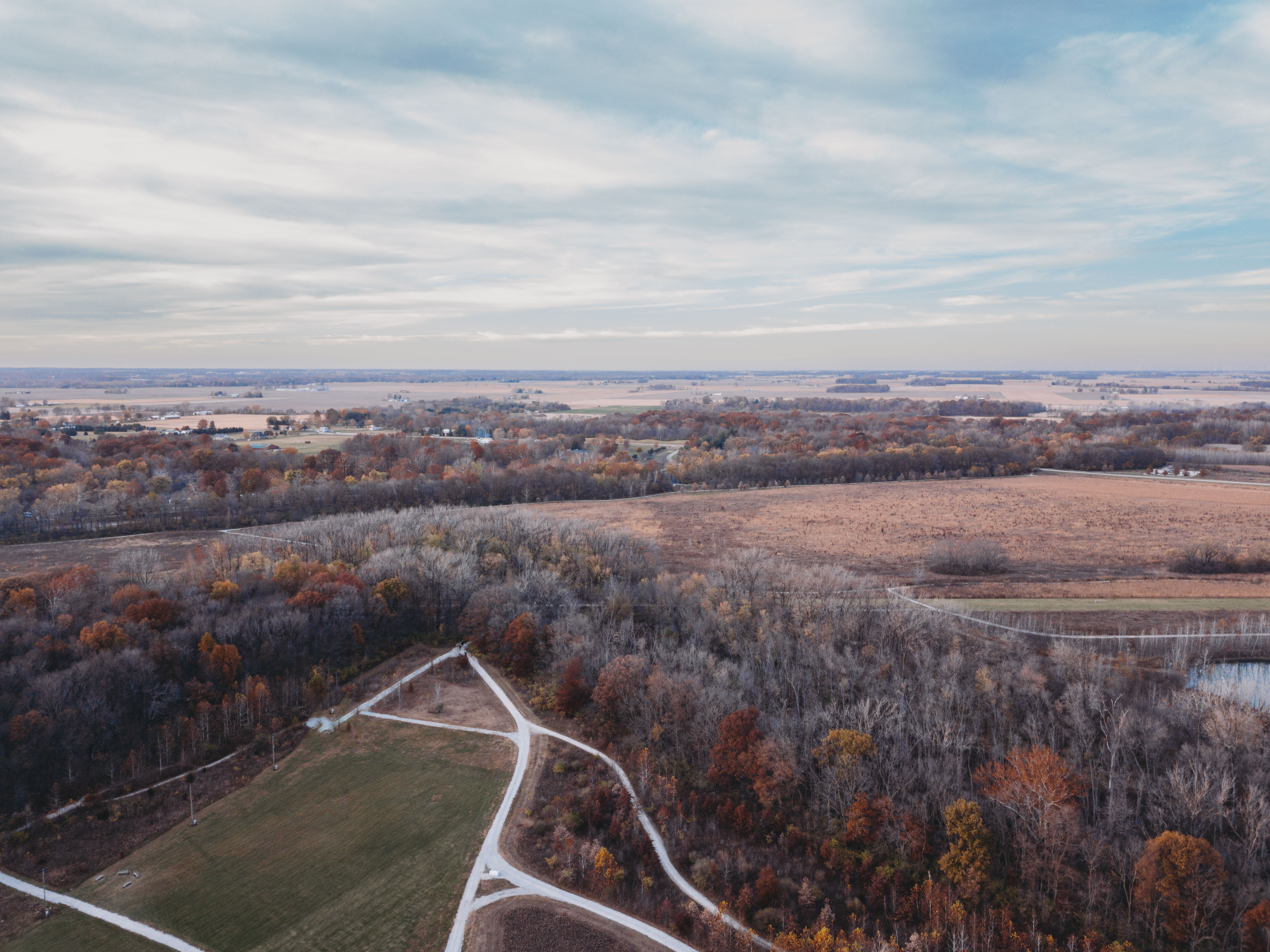 Aerial View of Green and Brown Trees Under Cloudy Sky · Free Stock Photo