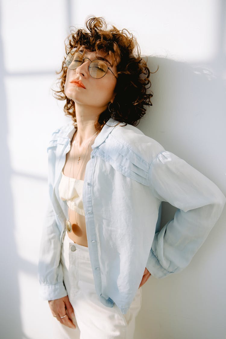 Woman In Shirt Posing