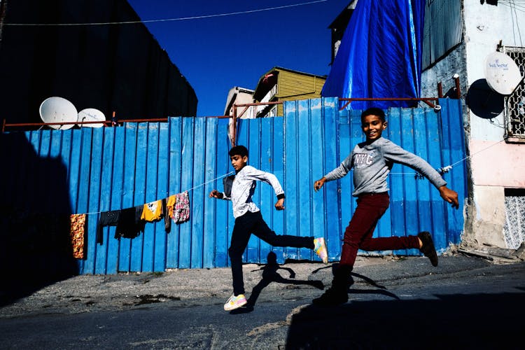 Kids Running On The Street