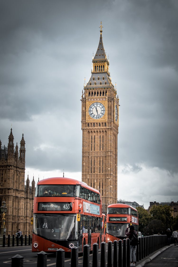 Red Bus Near Big Ben